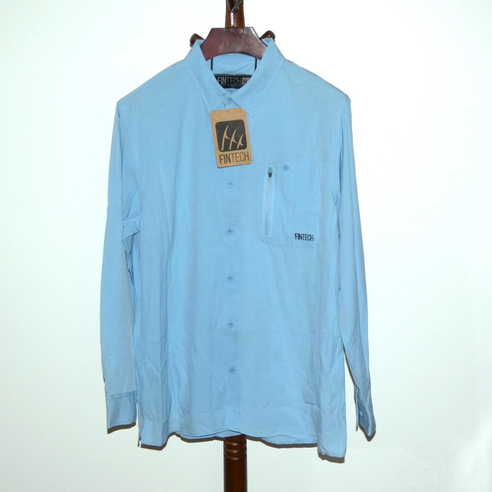 NEW Fintech Deep Sea Woven vented fishing shirt UPF 30+